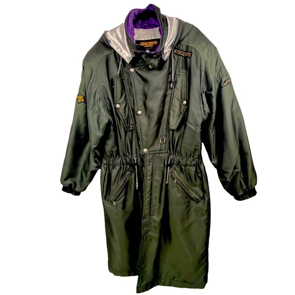 90s Vintage Descente Mint Condition Men’s Grey & Purple Ski Winter Coat Large